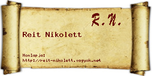 Reit Nikolett névjegykártya